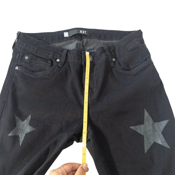 Kut From The Kloth Mia Skinny Black Denim Stars SZ 8 31" L Indie Goth Punk - Picture 11 of 14